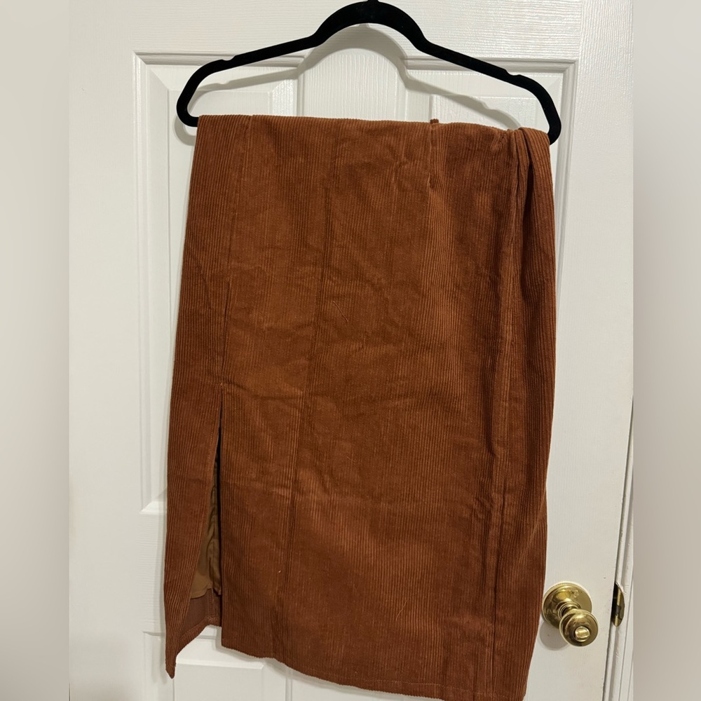 Brown Corduroy Skirt